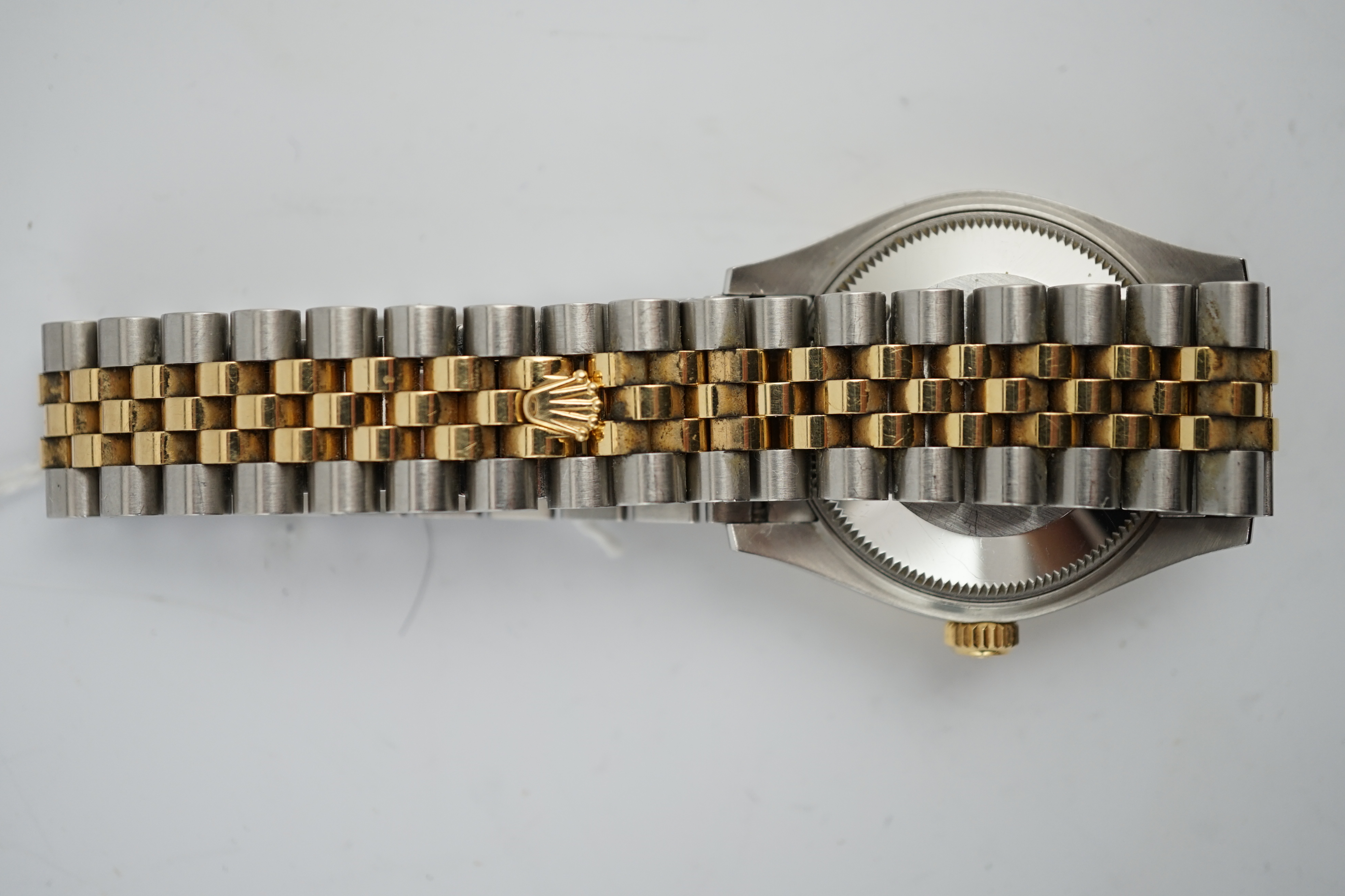 A lady's modern 18ct gold and stainless steel Rolex Oyster Perpetual Datejust wrist watch, on an 18ct gold and stainless steel Rolex bracelet with deployment clasp